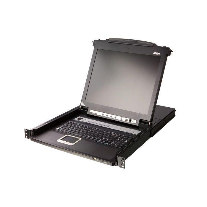 Aten CL5708 Switch KVM LCD Single Rail 8 Puertos PS/2-USB VGA, Monitor 17" LED, Montaje en Rack 1U 3