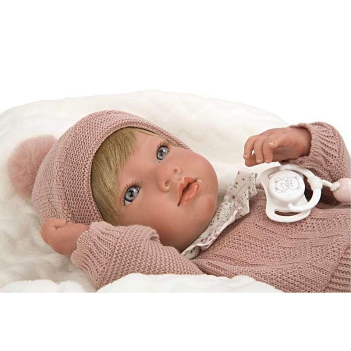 Muñeca reborn arias 40 cm abril rosa c/manta 12 Muñeca reborn arias 40 cm abril rosa c/manta 12