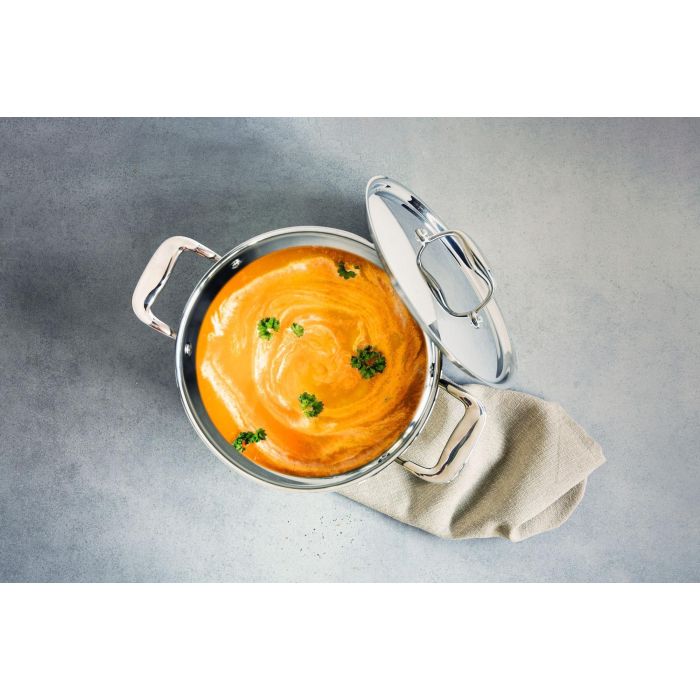 Cacerola - ACOGEDORA Y MODERNA - CLÁSICA - Acero inoxidable - Ø24 cm - 7,14 L - Apta para todo tipo de cocinas, incluida la de inducción 2