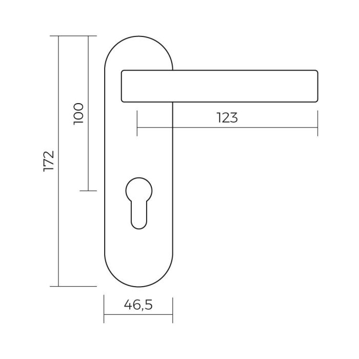 Manilla de nylon para puertas cortafuegos 172x46.5mm 1