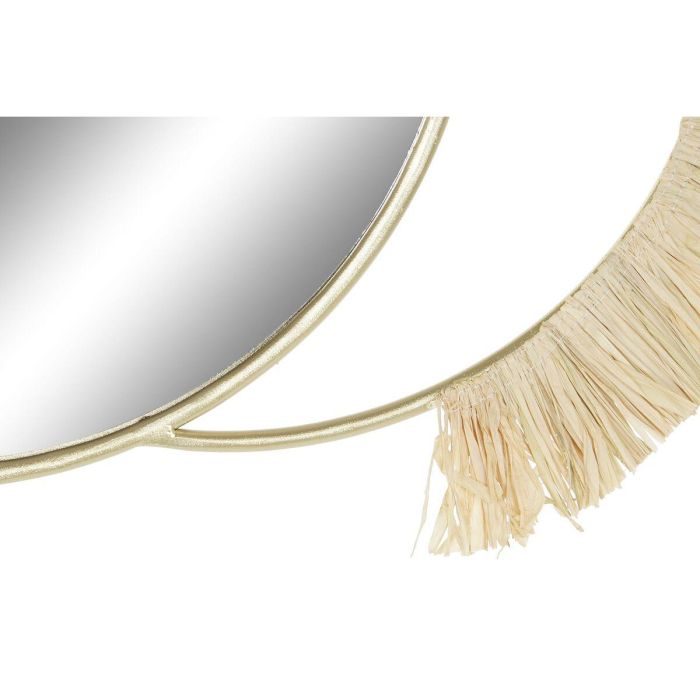 Espejo de pared DKD Home Decor Dorado Natural Flecos Boho 89 x 2 x 40 cm 2
