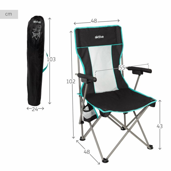 Silla Plegable Aktive 48 X 102 X 48 CM (2 Unidades) 3 Silla Plegable Aktive 48 X 102 X 48 CM (2 Unidades) 3