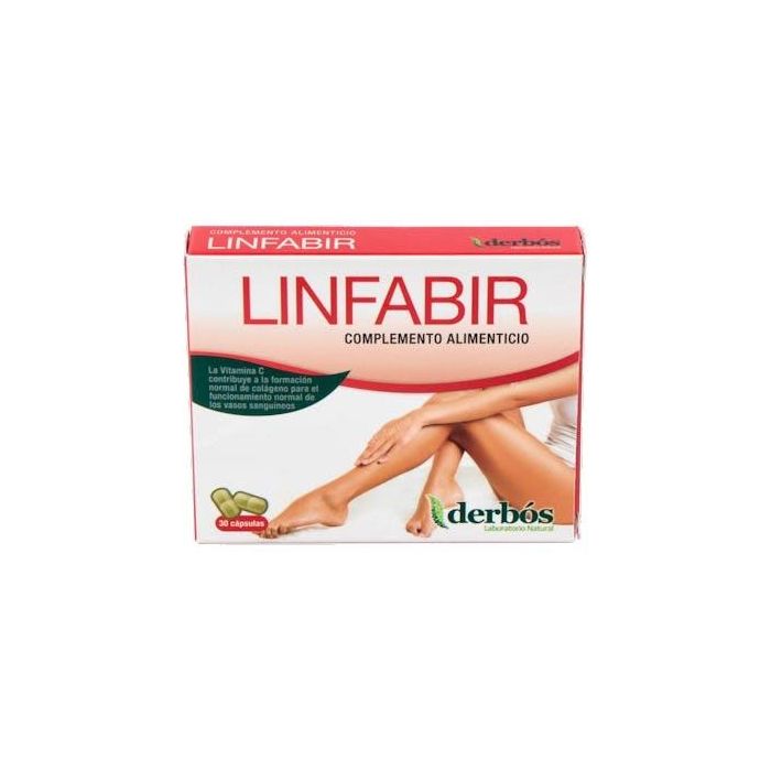 DERBOS Linfabir 30 cápsulas. Mejora la circulación, alivia hemorroides. Con Castaño de Indias, Meliloto y Vitamina C.