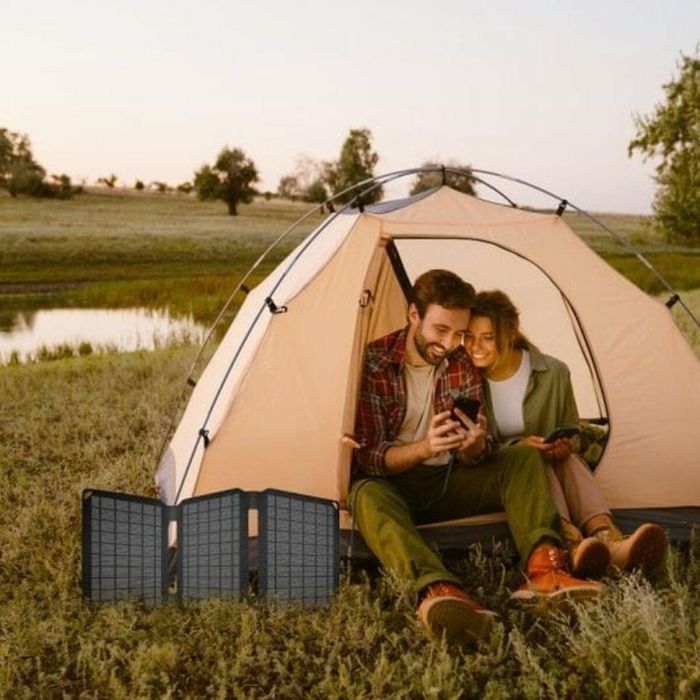 Muvit MCSCH0002 Panel Solar Portátil 15W, USB, Carga Rápida y Eficiente, Diseño Plegable y Ligero, Resistente al Polvo y Agua 12