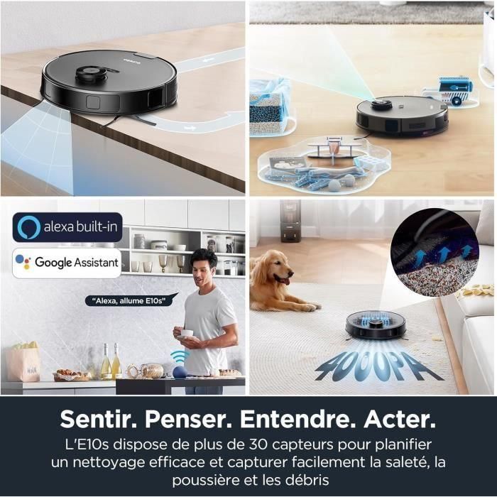Aspiradora robot - EUREKA E10S Negro - 4000 Pa - 180 min - 200 ml 1 Aspiradora robot - EUREKA E10S Negro - 4000 Pa - 180 min - 200 ml 1