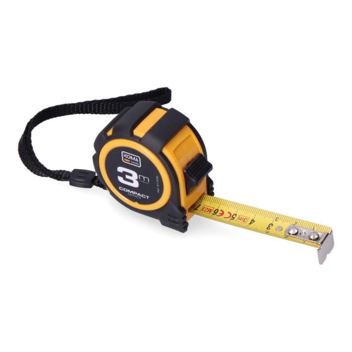 Koma Tools Flexómetro Compact 3 m x 16 mm Cuerpo ABS Antideslizante Herramienta de Medición 1