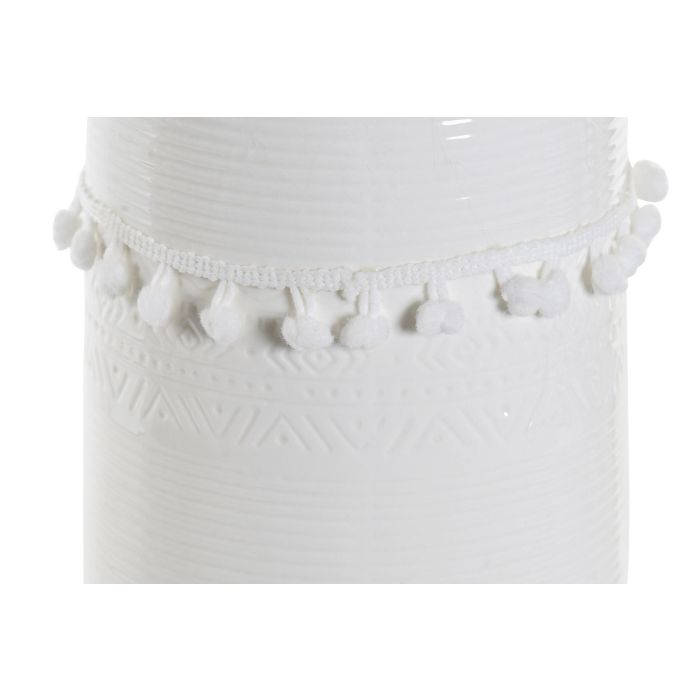 DKD Home Decor Jarrón Blanco Estilo Boho 12 x 24 x 12 cm Gres Algodón Pompon Colección Kb Etnico 2 1 DKD Home Decor Jarrón Blanco Estilo Boho 12 x 24 x 12 cm Gres Algodón Pompon Colección Kb Etnico 2 1