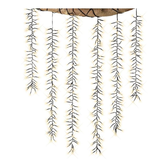 Lumineo Cortina Cascada para Árbol 480 LEDs Luz Cálida, 2m Exterior IP44, 8 Funciones Intermitentes con Temporizador 2
