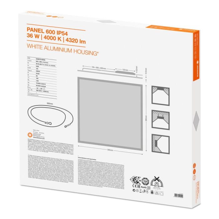 LEDVANCE LVE-4058075149502 Panel LED Cuadrado Empotrable 600x600mm 36W 4320Lm 4000K IP54, Apto para Hospitales y Cocinas 1 LEDVANCE LVE-4058075149502 Panel LED Cuadrado Empotrable 600x600mm 36W 4320Lm 4000K IP54, Apto para Hospitales y Cocinas 1