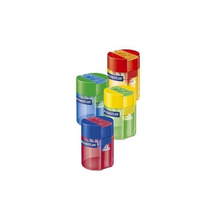 Afilalapiz Staedtler Doble C/Deposito Transparente (Surt. 4 Colores) Expositor 10