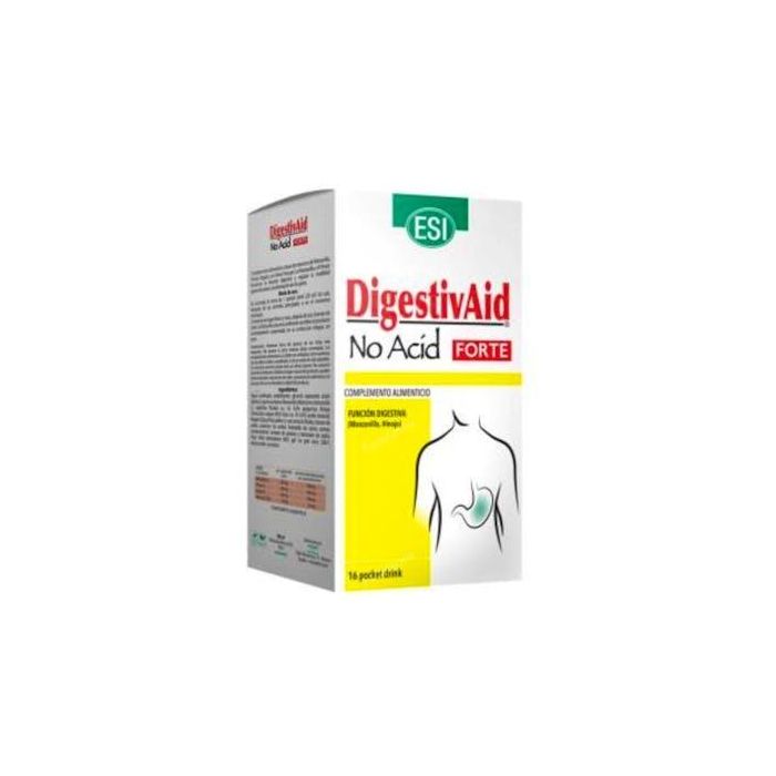 TREPATDIET-ESI Digestivaid No Acid Forte Pocket Drink 16Sbrs. Antiácido para Reflujo y Pesadez de Estómago. Sabor Regaliz.