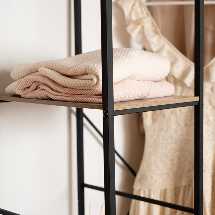 Vinthera Perchero Moa Acero y Madera 90x40x165 cm 2