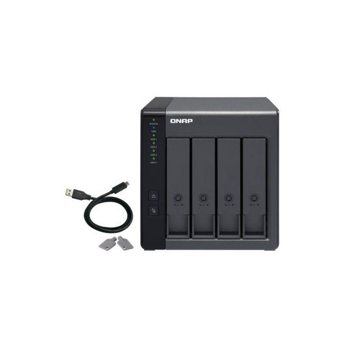 QNAP TR-004 Servidor de Almacenamiento (NAS) con 4 Bahías - Gabinete de Expansión USB 3.0 RAID