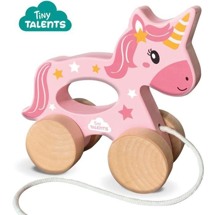 Unicornio de madera 2 en 1 - Para empujar y tirar - SES CREATIVE - Unicornio rosa para empujar o tirar. 1