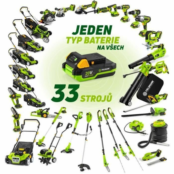 Fieldmann FIE8590669303908 Cortacésped Inalámbrico 20V, Ancho de Corte 37 cm, Altura Máxima 75 mm (Batería/Cargador No Incluidos) 1 Fieldmann FIE8590669303908 Cortacésped Inalámbrico 20V, Ancho de Corte 37 cm, Altura Máxima 75 mm (Batería/Cargador No Incluidos) 1