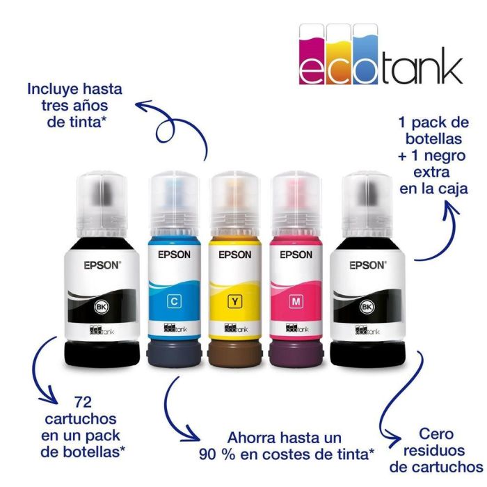 Epson ET-4856 Impresora Multifunción Ecotank Tinta A4, 33 ppm, Escáner, Copiadora, Fax, ADF, Bandeja 250 Hojas, Ultra Bajo Costo 1 Epson ET-4856 Impresora Multifunción Ecotank Tinta A4, 33 ppm, Escáner, Copiadora, Fax, ADF, Bandeja 250 Hojas, Ultra Bajo Costo 1