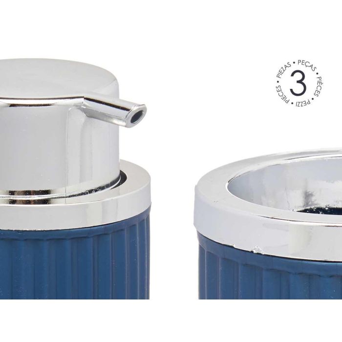 Set Baño 3 Piezas Azul Berilo - Jabonero, Dispensador y Bote (12 Unidades) 3 Set Baño 3 Piezas Azul Berilo - Jabonero, Dispensador y Bote (12 Unidades) 3
