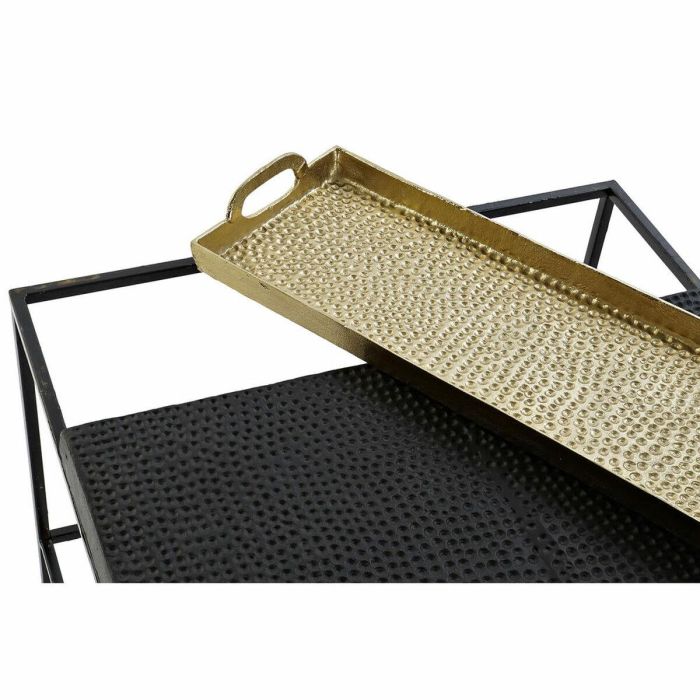 Mesa Centro Glam DKD Home Decor Dorado Negro 61 x 49 x 61 cm 2