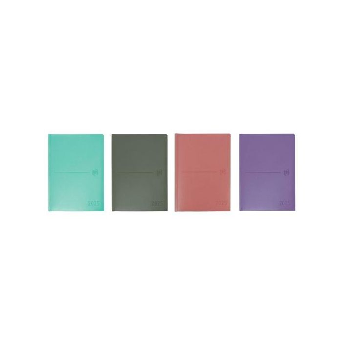 Oxford Agenda Anual Modern A5 Día Página 2025 - Colores Pastel (Melocotón, Azul, Rosa, Malva)