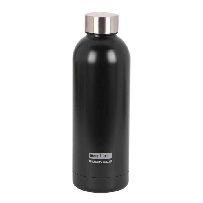 Safta Botella Termo de Acero Inoxidable 500 ml Modelo Business Negra - Dimensiones 7x22,5 cm