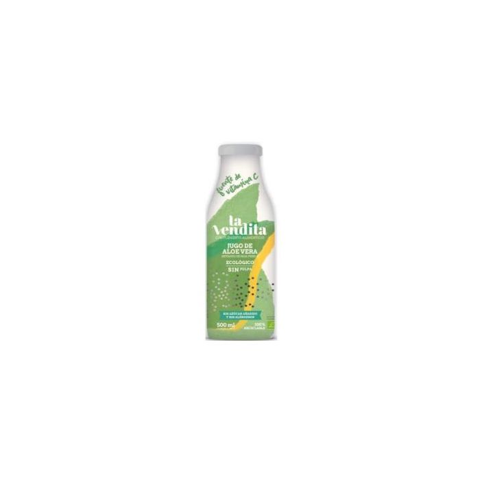 LA VENDITA Jugo de Aloe Vera 100% Sin Pulpa Ecológico 500ml con Vitamina C - Sin Azúcares Añadidos