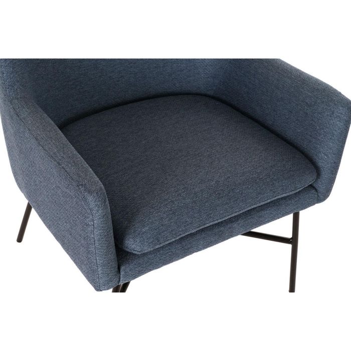 DKD Home Decor Sillon Scandi Azul Negro Poliéster Metal Desmontable. Medidas: 62x66x75 cm, Altura Asiento 47 cm. 6 DKD Home Decor Sillon Scandi Azul Negro Poliéster Metal Desmontable. Medidas: 62x66x75 cm, Altura Asiento 47 cm. 6