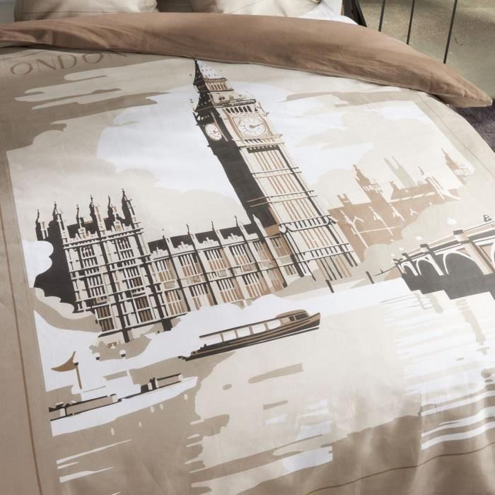 Juego de cama - TODAY - JAVA - 2 personas - 240x220 cm - Algodón - Estampado Londres - Beige 1 Juego de cama - TODAY - JAVA - 2 personas - 240x220 cm - Algodón - Estampado Londres - Beige 1