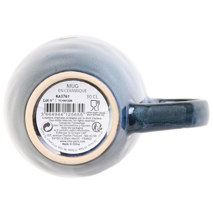 Home Deco Factory Mug Gres Azul 300 Ml Colección Natural 1