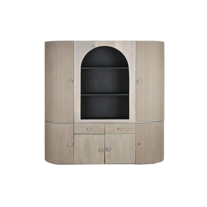 DKD Home Decor Vitrina Sixties Gris Negro 177 x 40 x 180 cm con 6 Puertas y 8 Estanterías 9