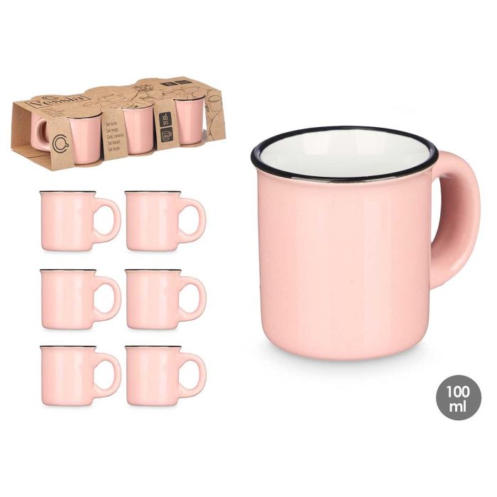 Vessia Set 6 Tazas de Café de Porcelana Rosa 100 ml - Incluye 6 tazas de 9x6.3x6.7 cm. Dimensiones del set: 28.8x7x12.8 cm (12 Unidades) Vessia Set 6 Tazas de Café de Porcelana Rosa 100 ml - Incluye 6 tazas de 9x6.3x6.7 cm. Dimensiones del set: 28.8x7x12.8 cm (12 Unidades)