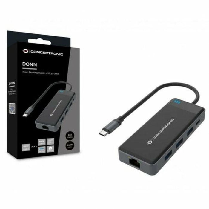 CONCEPTRONIC ADAPTADOR USB-C 7IN1 HDMIx2 USB-C PD 100W USB-A RJ45 GIGABIT DONN14G 1 CONCEPTRONIC ADAPTADOR USB-C 7IN1 HDMIx2 USB-C PD 100W USB-A RJ45 GIGABIT DONN14G 1