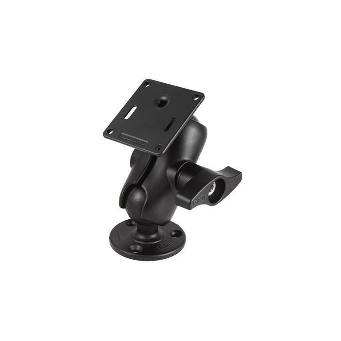 RAM Mounts RAM-D-101U-C-MI1-2461 Soporte Doble Bola Brazo Corto VESA 75x75mm Placa Cuadrada 3.625" con Tuerca Bloqueo
