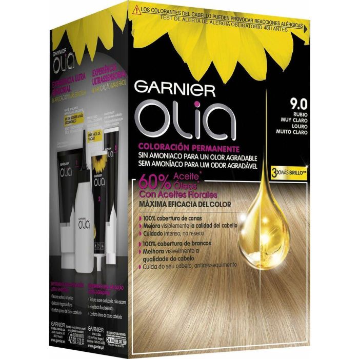 Garnier Olia Coloración Permanente #9,0 Rubio Muy Claro Lote 4 pz 2