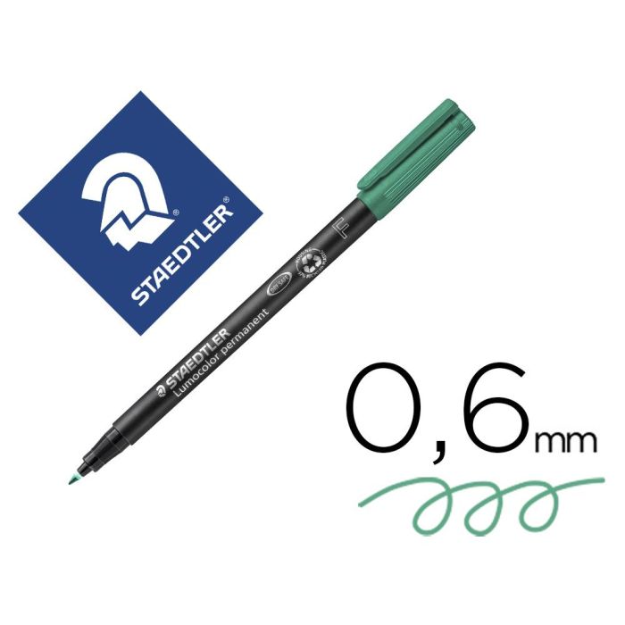 Rotulador Staedtler Lumocolor Retroproyeccion Punta De Fibrapermanente 318-5 Verde Punta Fina Redonda 0.6 mm 10 unidades