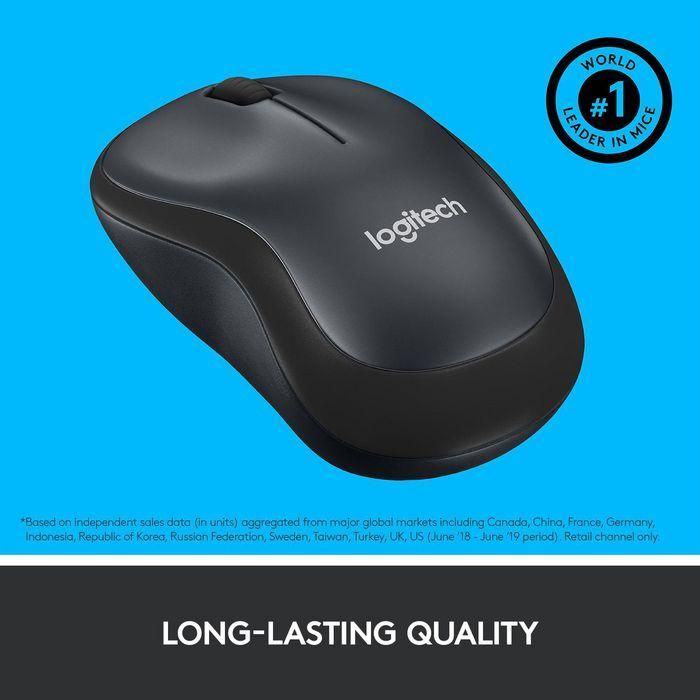 Logitech M220 Silent, USB 2.4GHz, Optical 1000 dpi, 1xAA, Charcoal 6 Logitech M220 Silent, USB 2.4GHz, Optical 1000 dpi, 1xAA, Charcoal 6