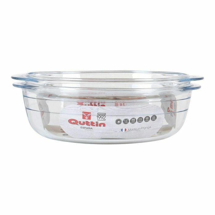 Cacerola Con Tapa Quttin 63095 Vidrio 33 x 20 x 13 cm (3L + 1L) 3