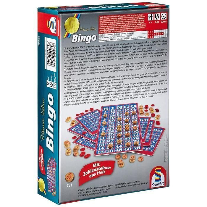 Juego de mesa SCHMIDT AND SPIELE - Bingo - Línea clásica 1 Juego de mesa SCHMIDT AND SPIELE - Bingo - Línea clásica 1