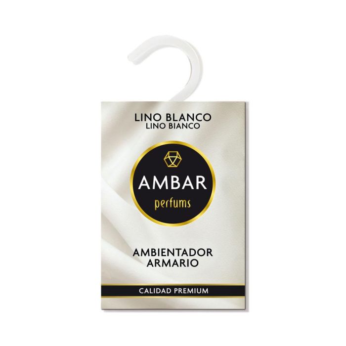 Ambar Ambientador para Armario Lino Blanco, 0% Alcohol, Calidad Premium, Duración +45 Días
