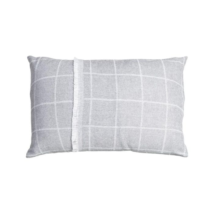 Cojín Cuadros Gris Perla Algodón 50 X 70 cm
