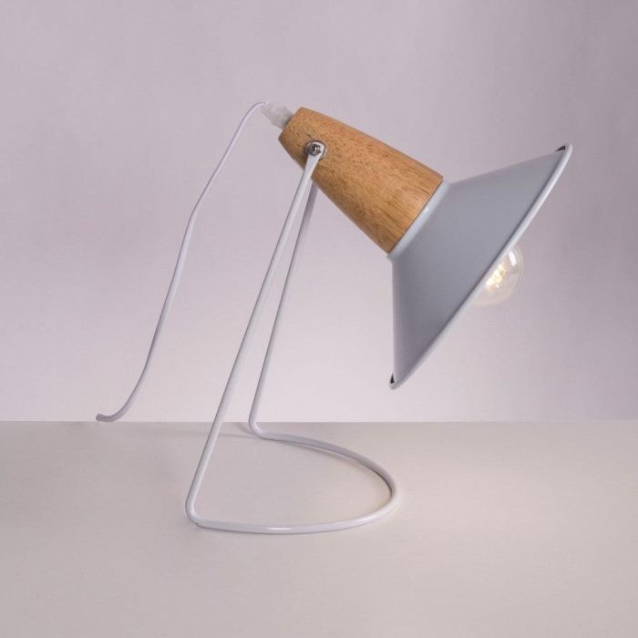 Lámpara de Mesa SKD-T1013, Metal y Madera, Diseño Moderno, Interruptor Cable, compatible Bombilla LED E27 para Salón Dormitorio Oficina. 0 Lámpara de Mesa SKD-T1013, Metal y Madera, Diseño Moderno, Interruptor Cable, compatible Bombilla LED E27 para Salón Dormitorio Oficina. 0