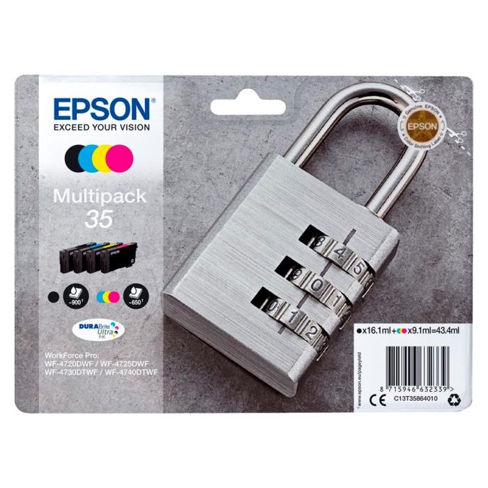 Ink-Jet Epson 35 3586 Pro Wf-4720Dwf - 4725Dwf - 4730Dtwf - 4740Dtwf Multipack Negro Amarillo Cian Magenta 1