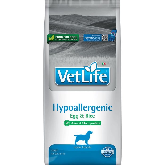 Farmina Vetlife Dog Hypo Huevo,Arroz 12 kg