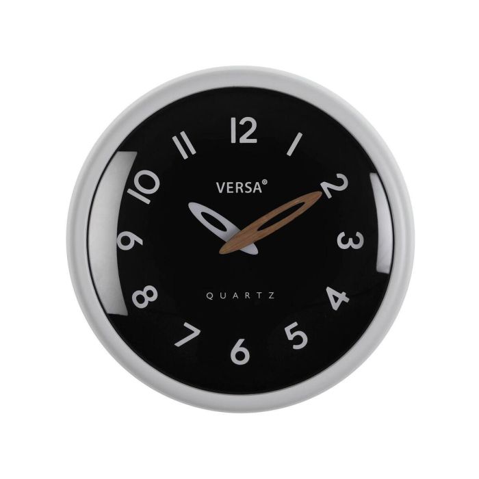 Reloj de Pared Versa Blanco Negro Plástico Reloj de Pared Versa Blanco Negro Plástico