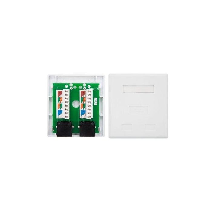 Nanocable 10.21.1502 Roseta de Superficie para Conexión RJ45 Cat.6 UTP con 2 Tomas, Color Blanco, 100% Testada 2 Nanocable 10.21.1502 Roseta de Superficie para Conexión RJ45 Cat.6 UTP con 2 Tomas, Color Blanco, 100% Testada 2