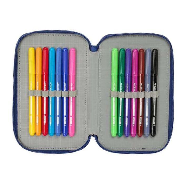 Plumier Triple F.C. Barcelona Azul marino 12,5 x 19,5 x 5,5 cm 37 Piezas 4