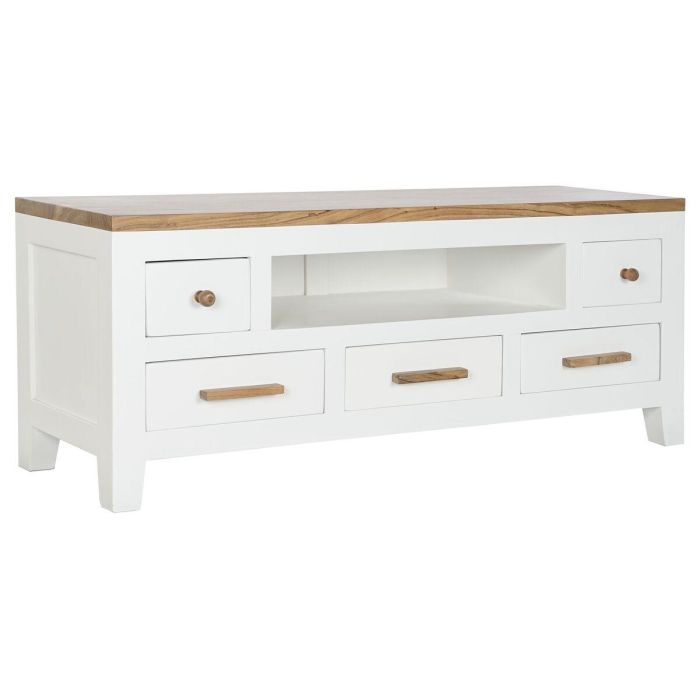 Mueble de TV DKD Home Decor Blanco Marrón Acacia Madera de mango 125 x 40 x 50 cm Mueble de TV DKD Home Decor Blanco Marrón Acacia Madera de mango 125 x 40 x 50 cm