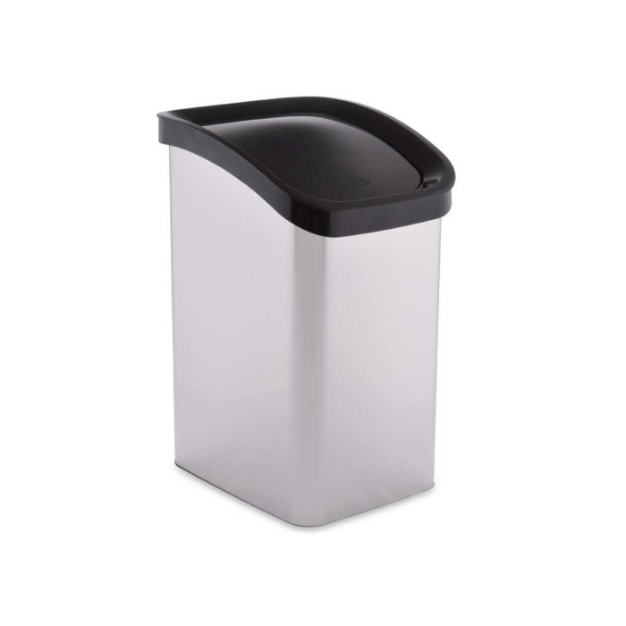 Papelera de plástico basculante plateada 23L Berilo 34x43.7x27.3 cm (6 Unidades) 1 Papelera de plástico basculante plateada 23L Berilo 34x43.7x27.3 cm (6 Unidades) 1
