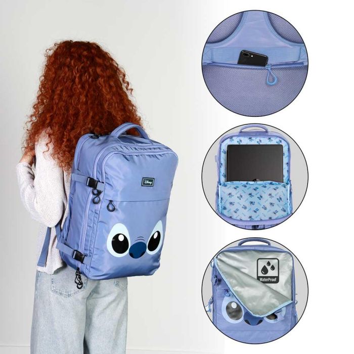 Mochila de Viaje Mercury Grande 47x23x33cm Face Disney Lilo y Stitch Azul 3