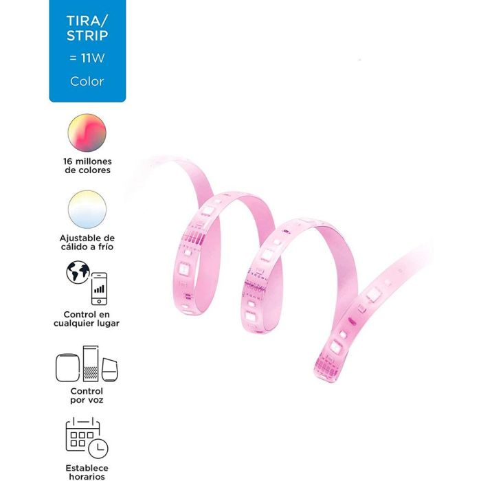 Wiz Tira de LED 1m 880lm RGB, Control por Voz con Wifi y Bluetooth, Compatible con Google, Alexa y Siri 1 Wiz Tira de LED 1m 880lm RGB, Control por Voz con Wifi y Bluetooth, Compatible con Google, Alexa y Siri 1