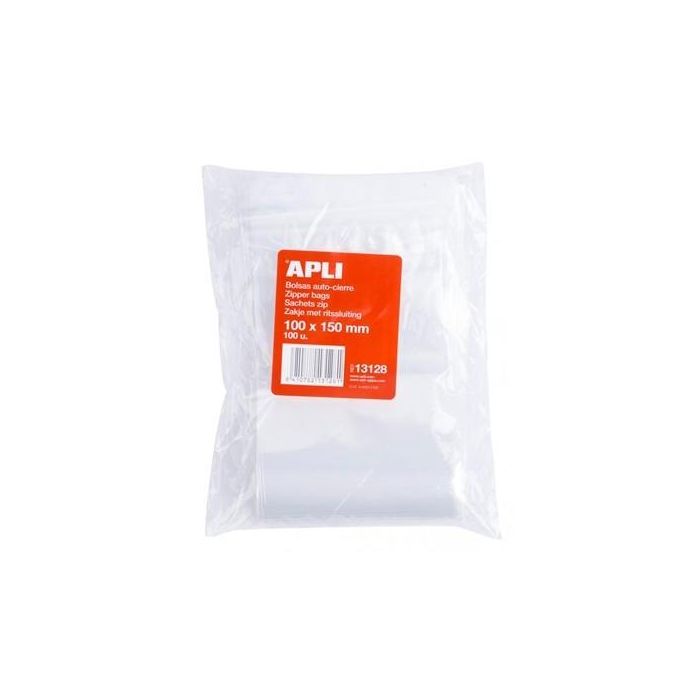Apli Bolsas Autocierre 100x150 mm Ldpe Transparente Pack 100 Ud Apli Bolsas Autocierre 100x150 mm Ldpe Transparente Pack 100 Ud